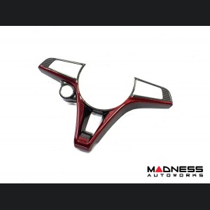 Alfa Romeo Giulia Steering Wheel Trim - Carbon Fiber - Main Center Trim Piece - Red Candy/ Black Carbon